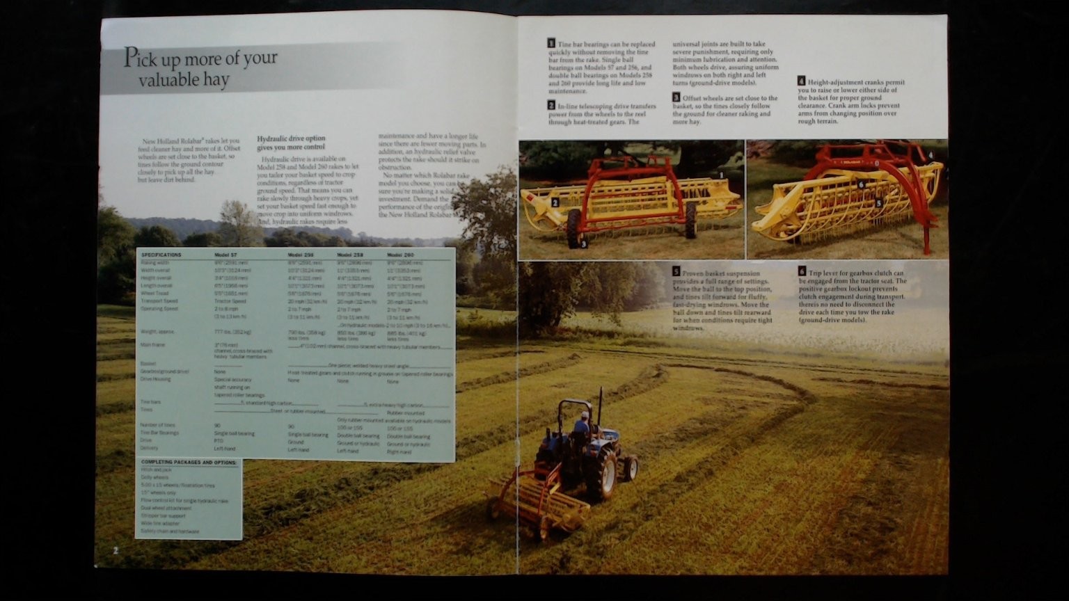 New Holland Rolabar Rakes Brochure Vintage Agricultural Tractor Equipment