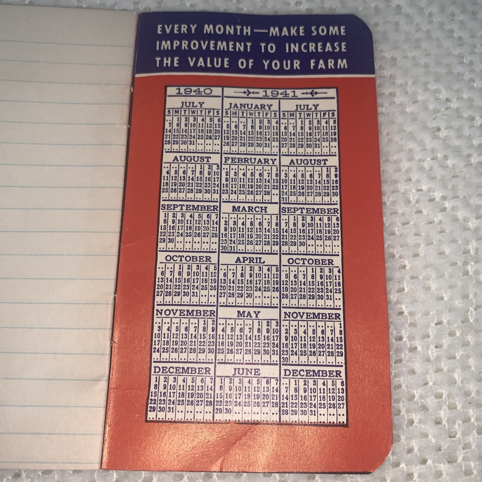 U.S.S. American Fence Memo Book WM. Cameron & Co. Hillsboro, Texas 1940-1941