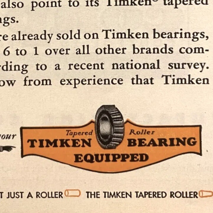 Original 1955 MASSEY-HARRIS 44 Tractors – TIMKEN Bearings Print Ad.