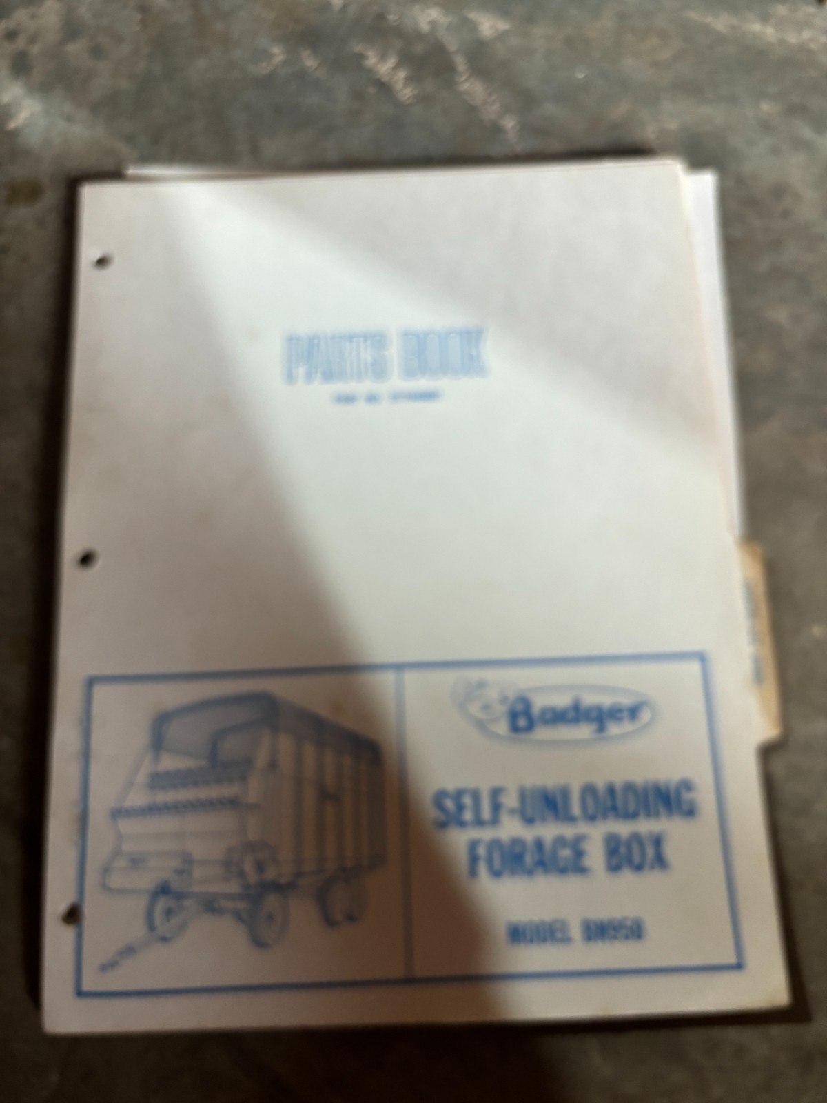 Badger BN550 Forage Box Wagon Parts Book Manual AMIL26
