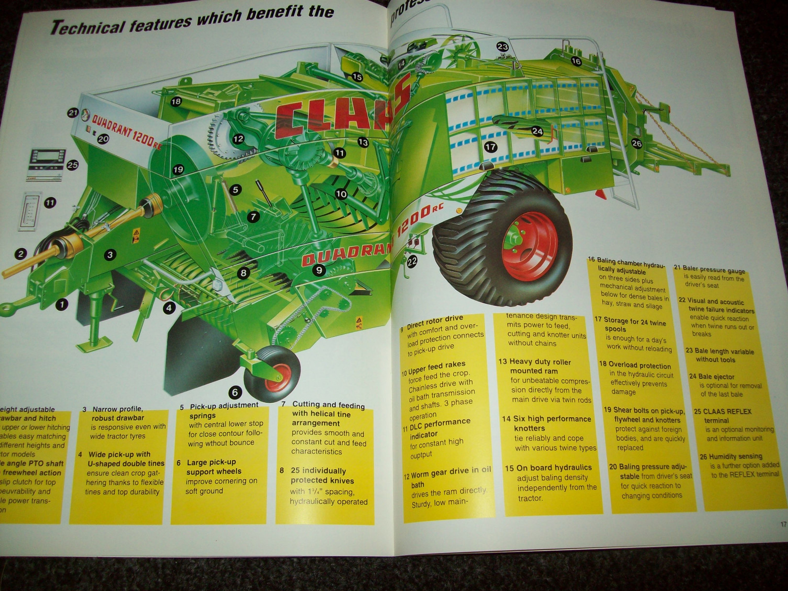 CLAAS QUADRANT 1200 1200 RC BROCHURE AD LITERATURE