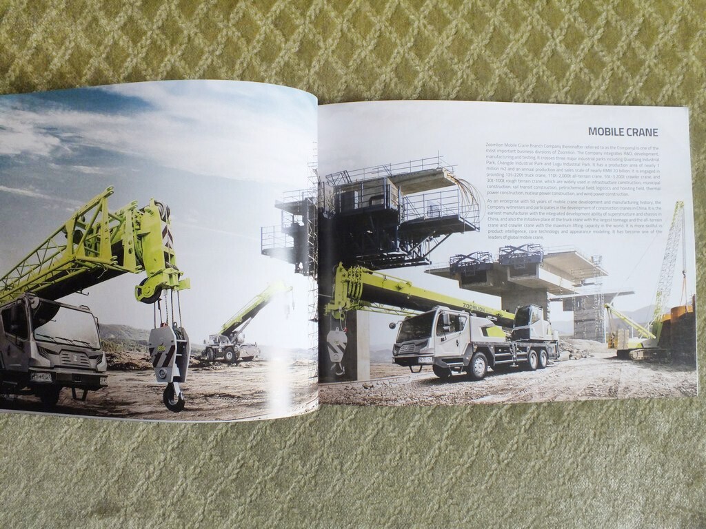 ZOOMLION Full Product Catalog Excavators Buldozers Cranes Tractors Brochure 2018