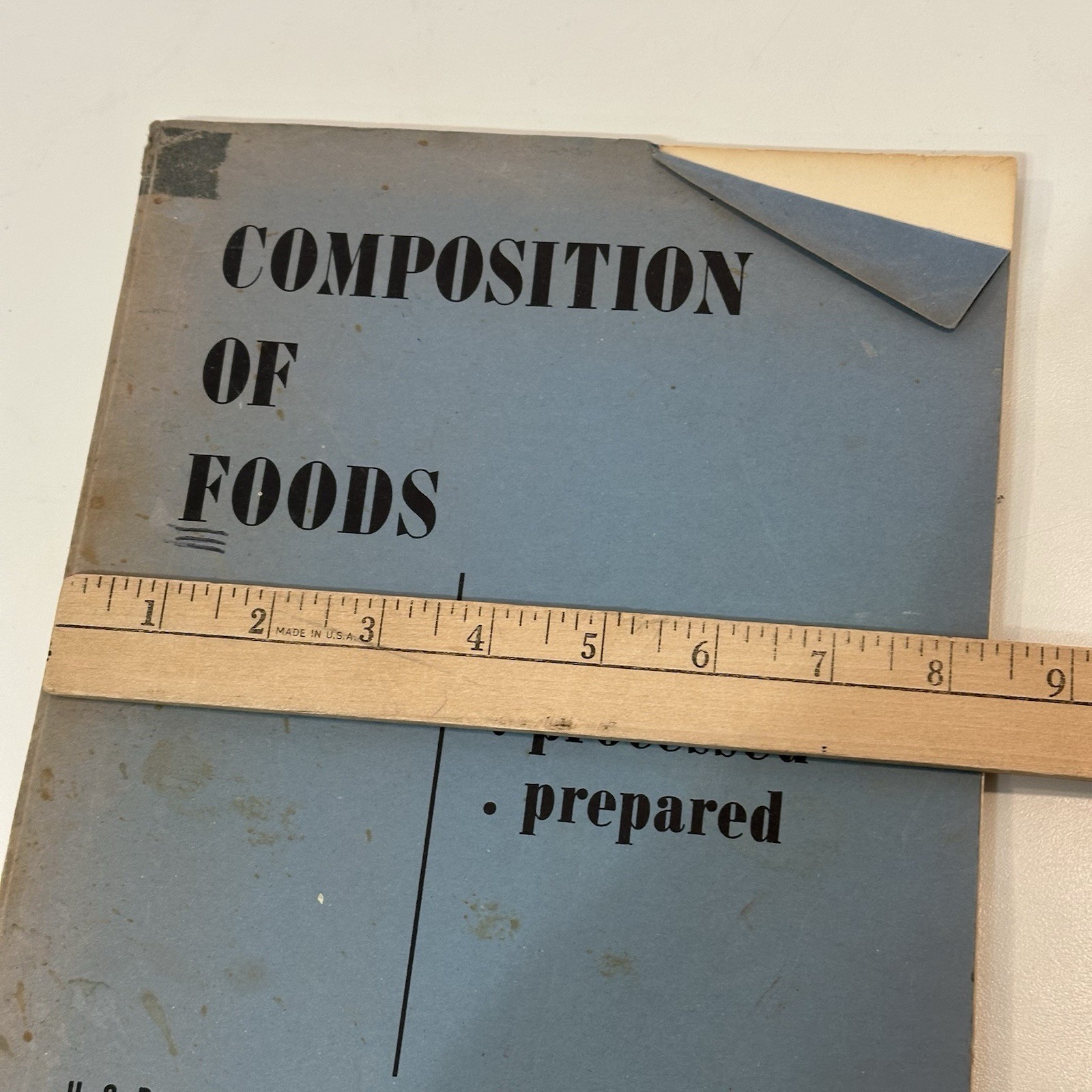 Vtg 1950 Composition Of Foods U.S. Dept Of Agriculture Research Handbook #8