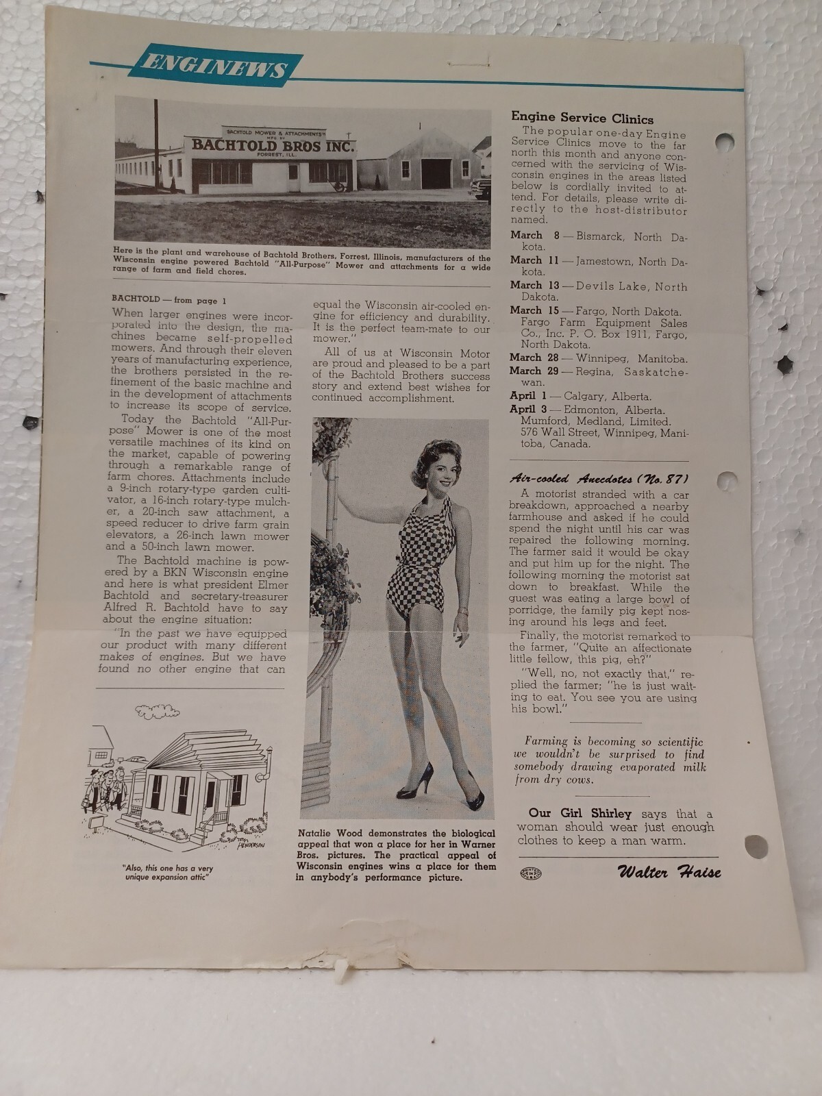 Wisconsin Motor Corporation ENGINEWS march 1957 Heavy-Duty Air-cooled Engines