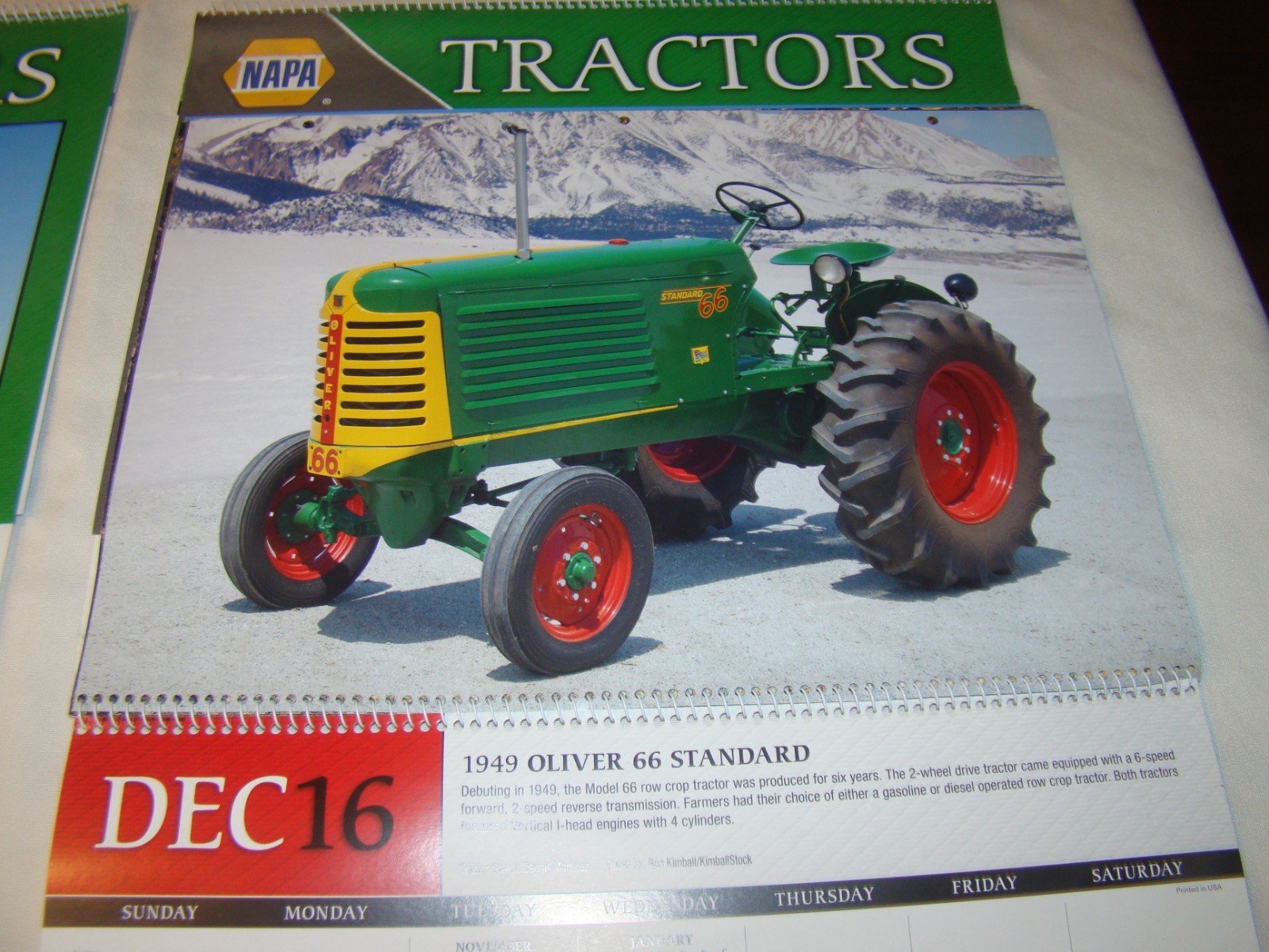 Lot of 4 2016 Napa Tractor Classics of Yesteryear Calendars Pittsgrove NJ 08318