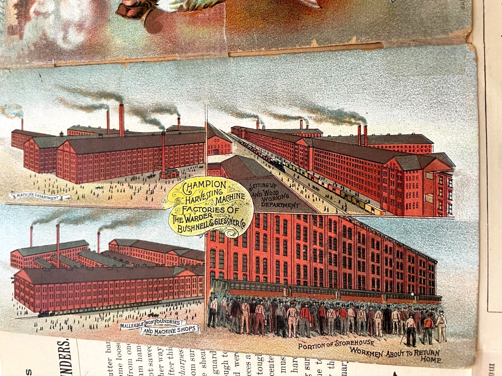 Fantastic Victorian Trade Brochure & Map “The Warder Bushnell & Glessner Co” *