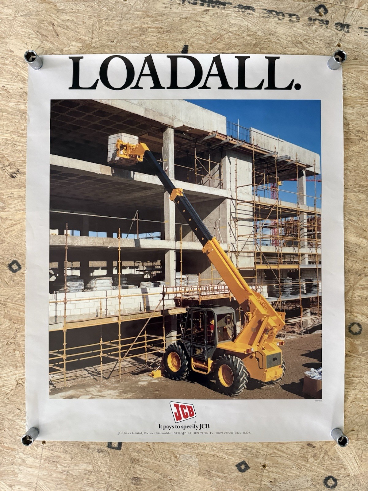 Vintage original JCB Loadall Advertising Construction Poster