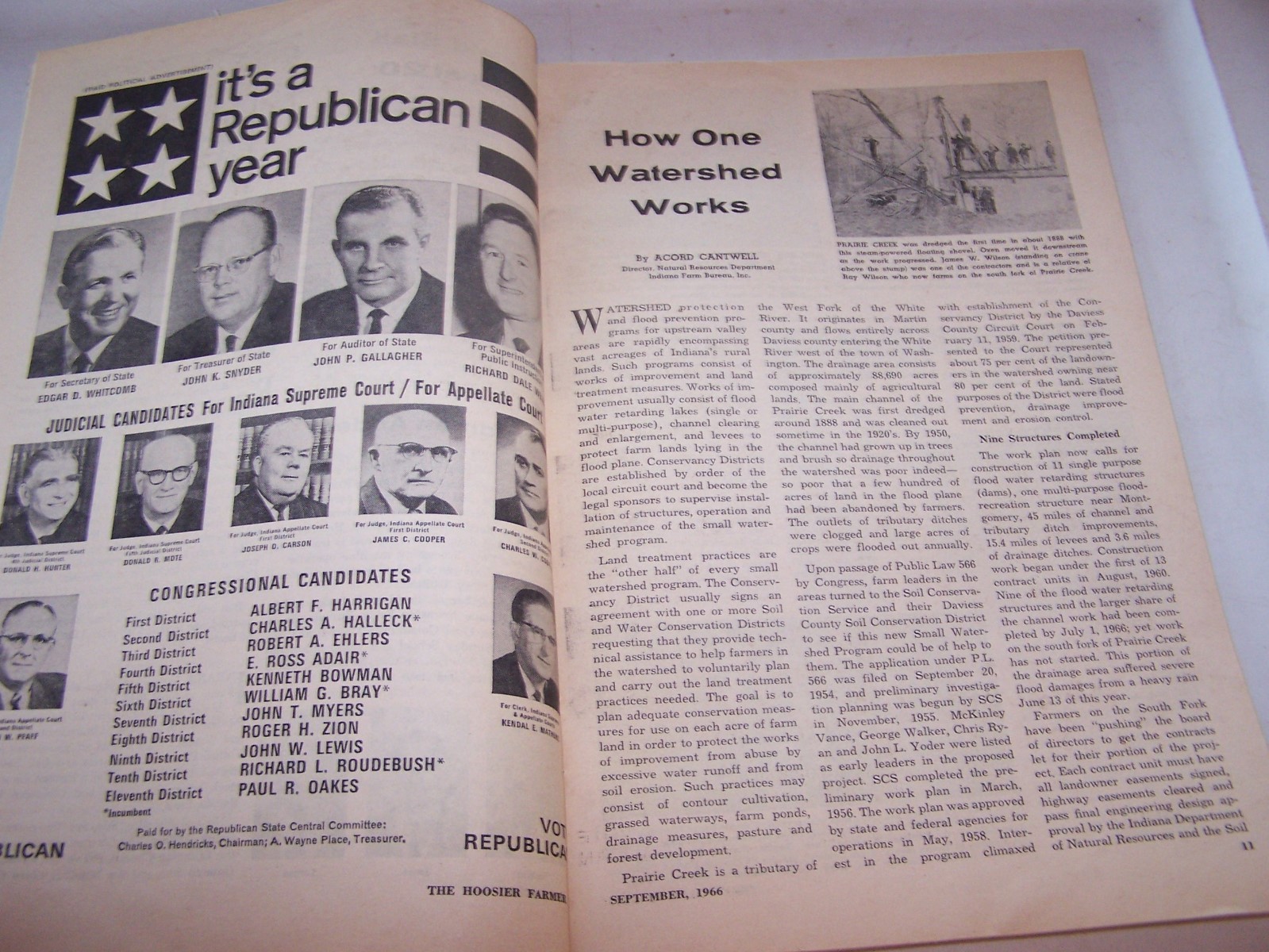 1966 HOOSIER FARMER Magazine INDIANA