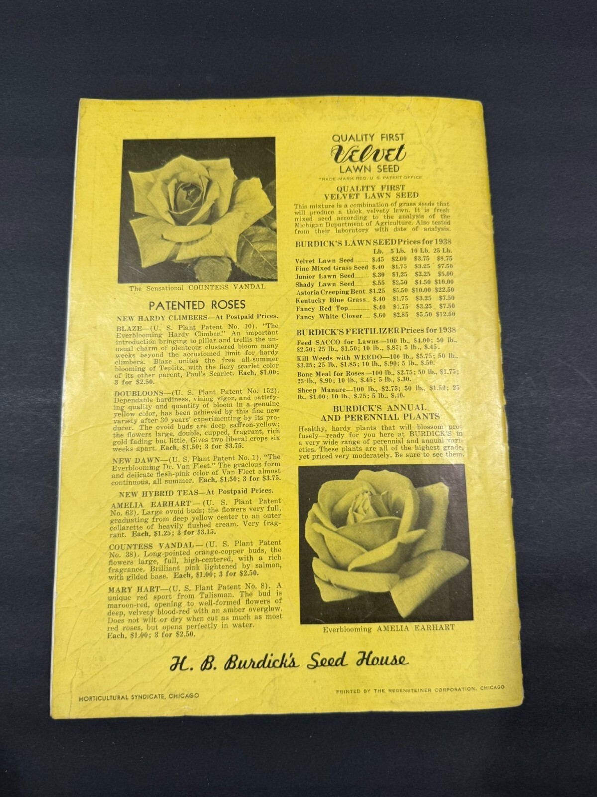 1930’s Glen Brothers & HB Burdick’s Fruit, Flowers, Seed Brochures…..2 Items