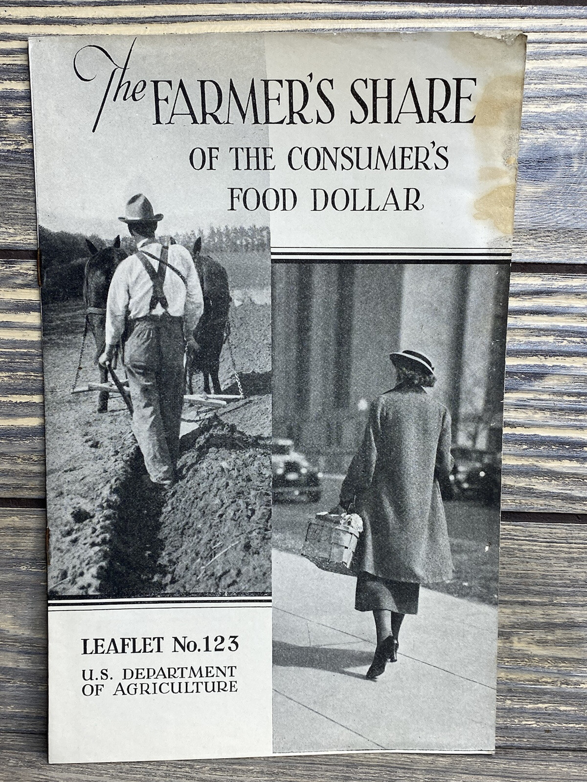 Vintage Leaflet US Dept of Agriculture No 123 Farmers Share Food Dollar 1940