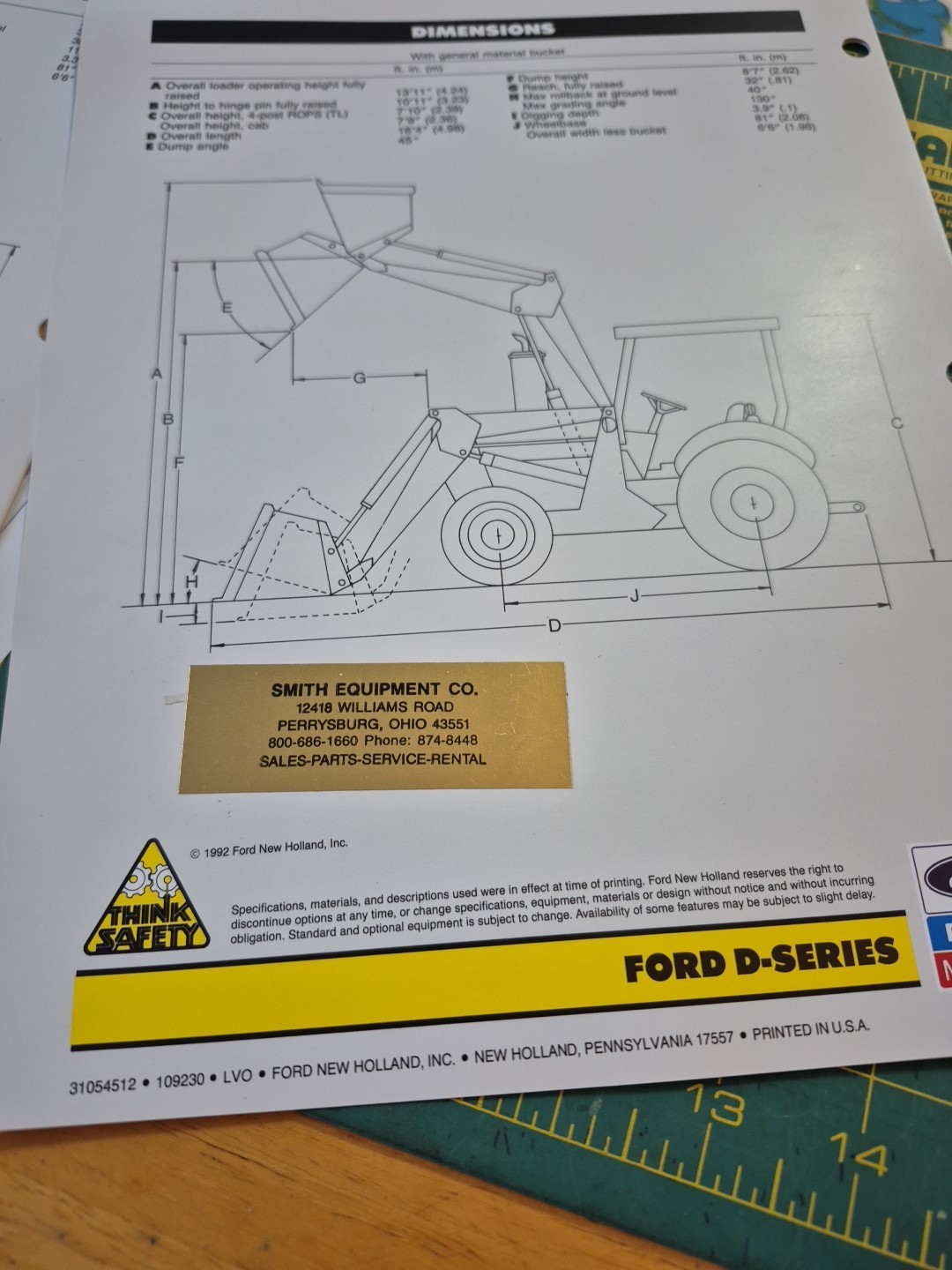 3 1990-92 FORD NEW HOLLAND Brochures Box Scraper 700 & 345D 545D Tractor