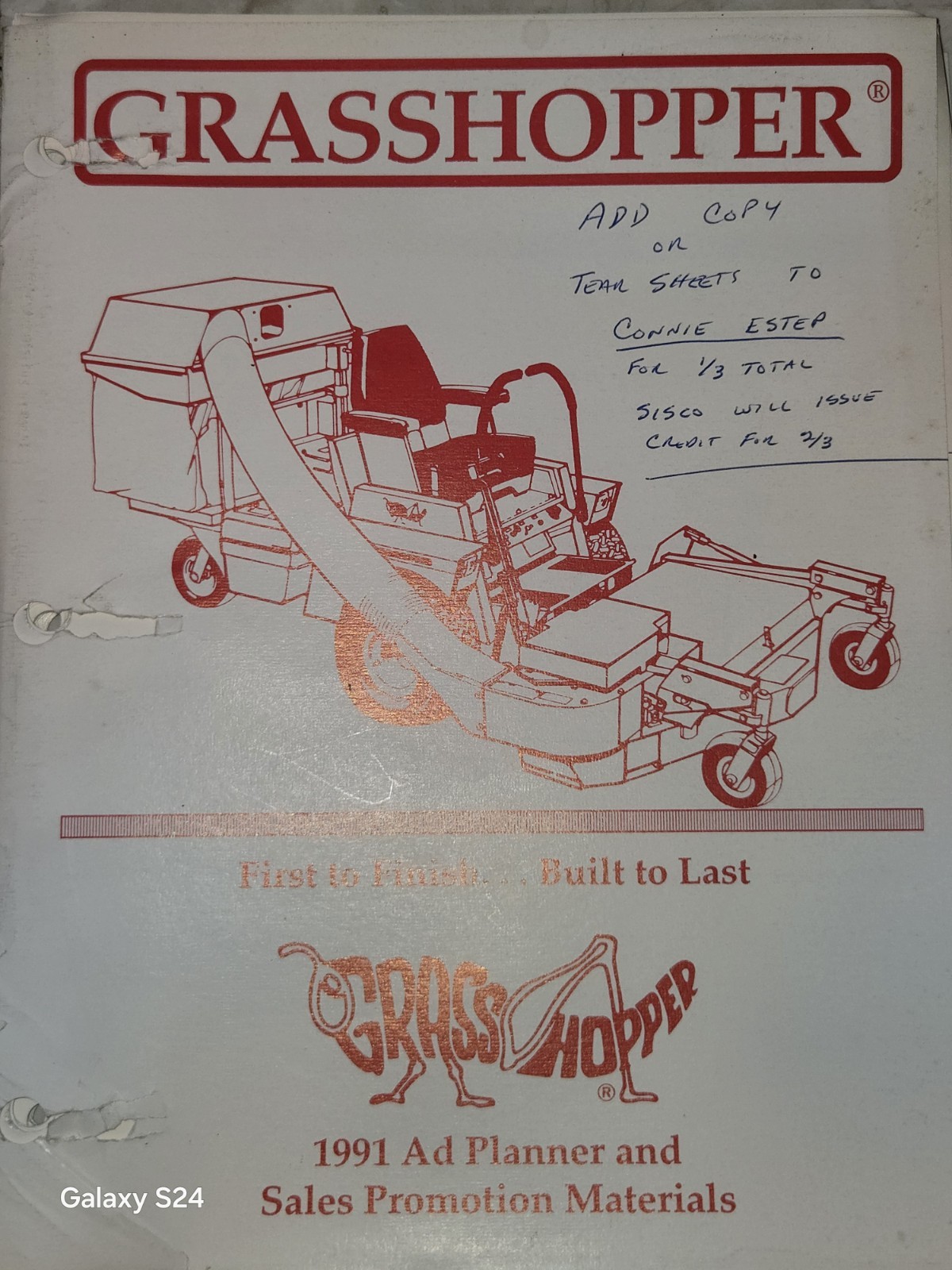 1991 GRASSHOPPER LAWN MOWERS 1991 AD PLANNWR AND SALES PROMO MATERIALS 50 PGS!