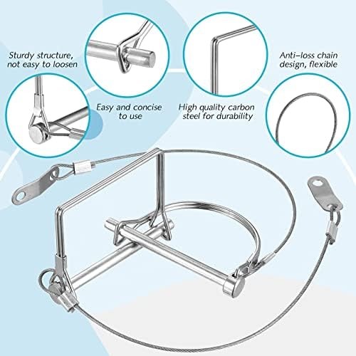 Umigy 10 Pcs Trailer Coupler Pin with Steel Quick Release Ring, 2-3/4″ x 1/4″…