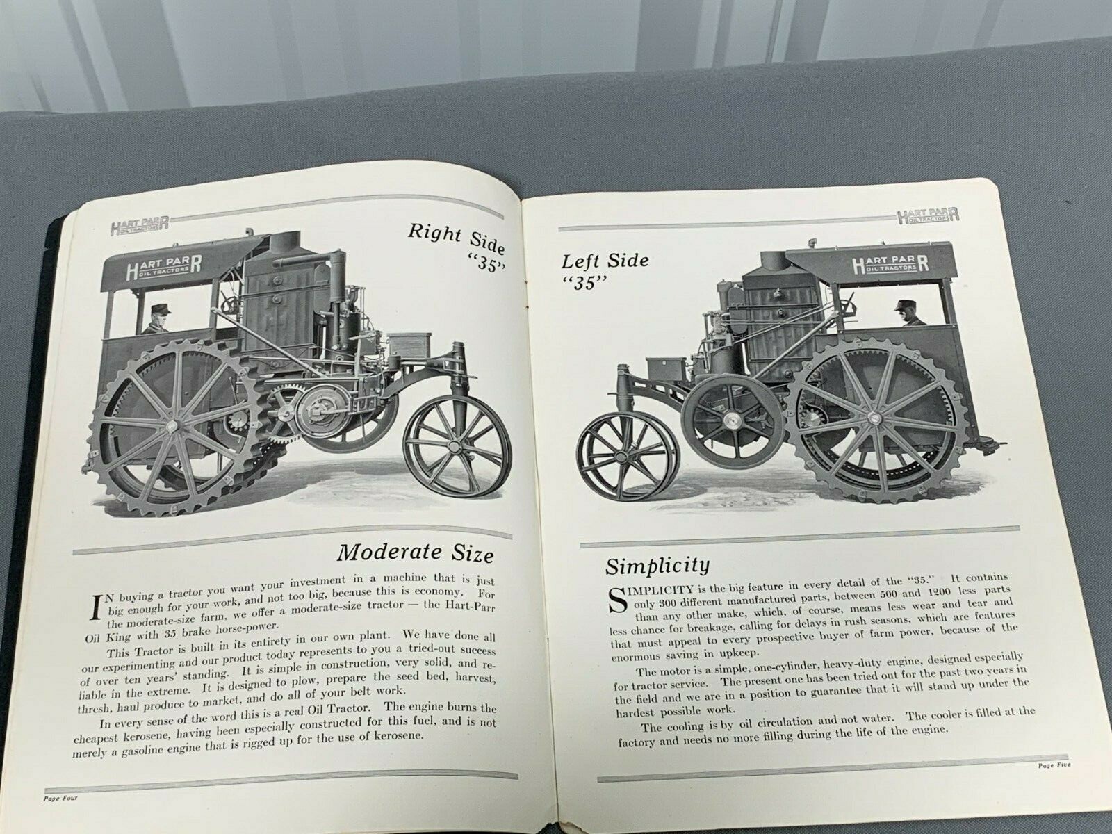 Vintage 1910’s HART PARR OILKING 35 Prairie Tractor Sales Brochure Catalog RARE