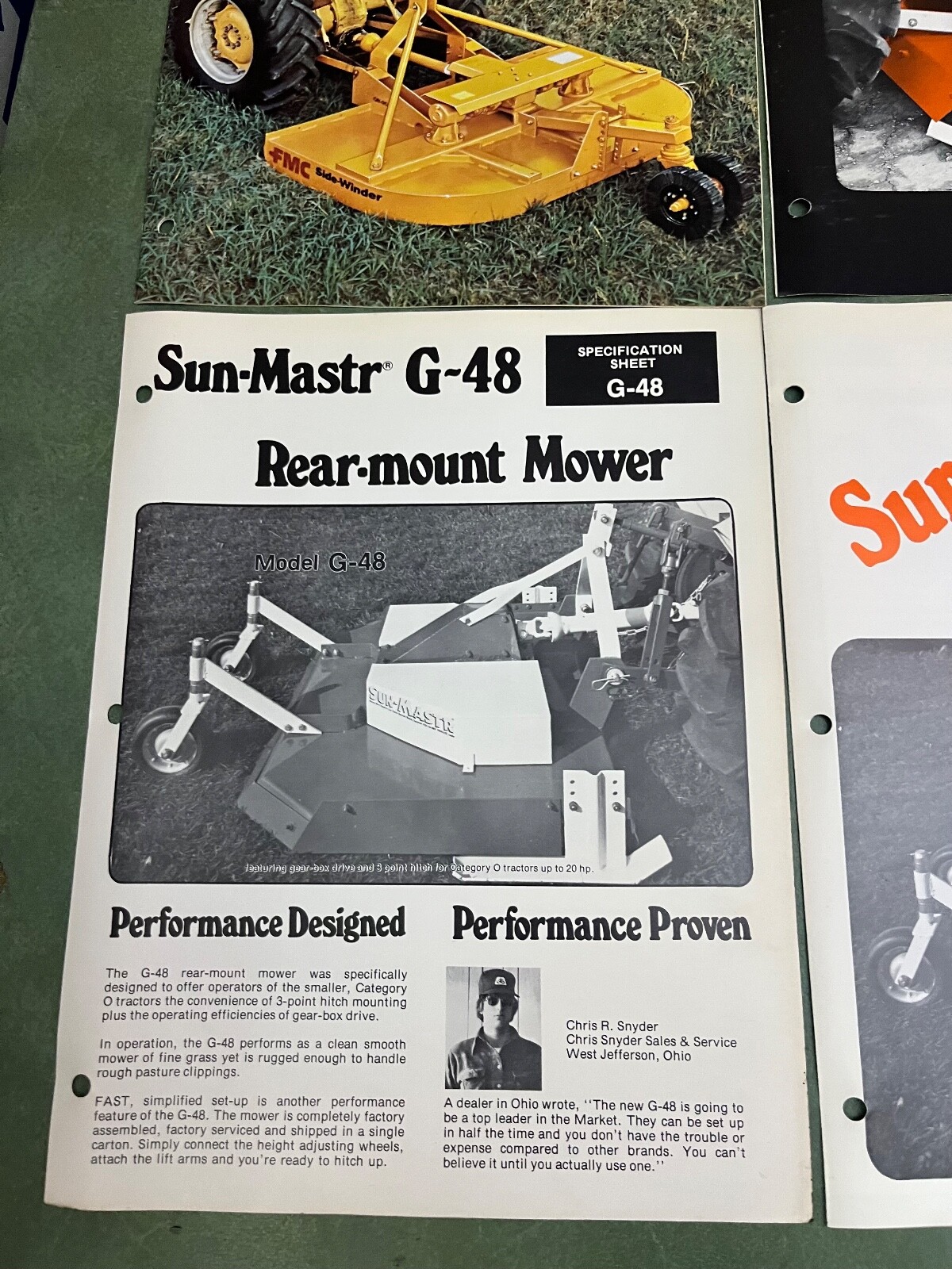 Collection of Vintage Mowers & Brush Cutter Brochure & Single Page ads