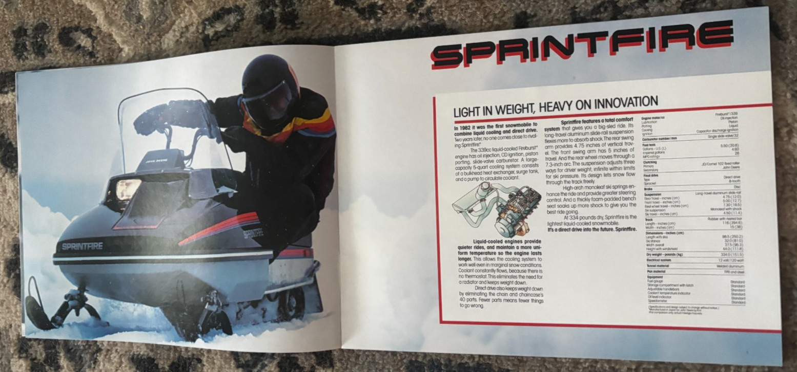 John Deere Snowmobiles & Winter Wear For 1984 Brochure DCPA26