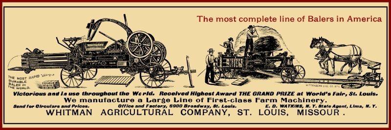 Whitman Balers of St. Louis NEW Metal Sign 16″x48″ USA STEEL XL Size – 8 lbs
