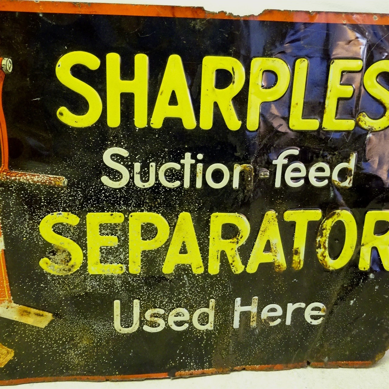 Vintage Tin Ad Sign Sharples Suction Feed Separator, Farm Dairy 19″ X 13.5″