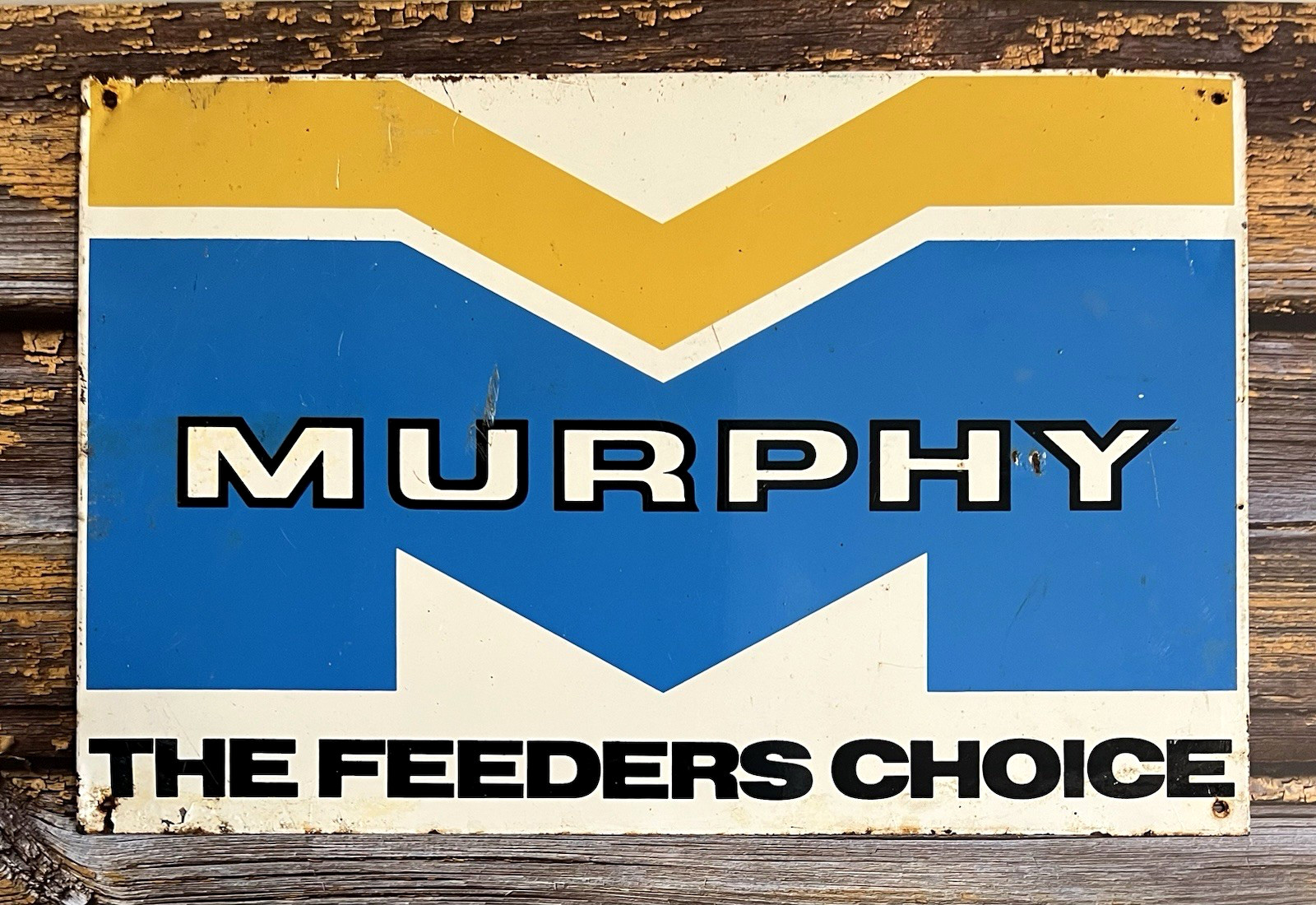 Vintage MURPHY THE FEEDERS CHOICE Tin Metal Agricultural Farm Sign