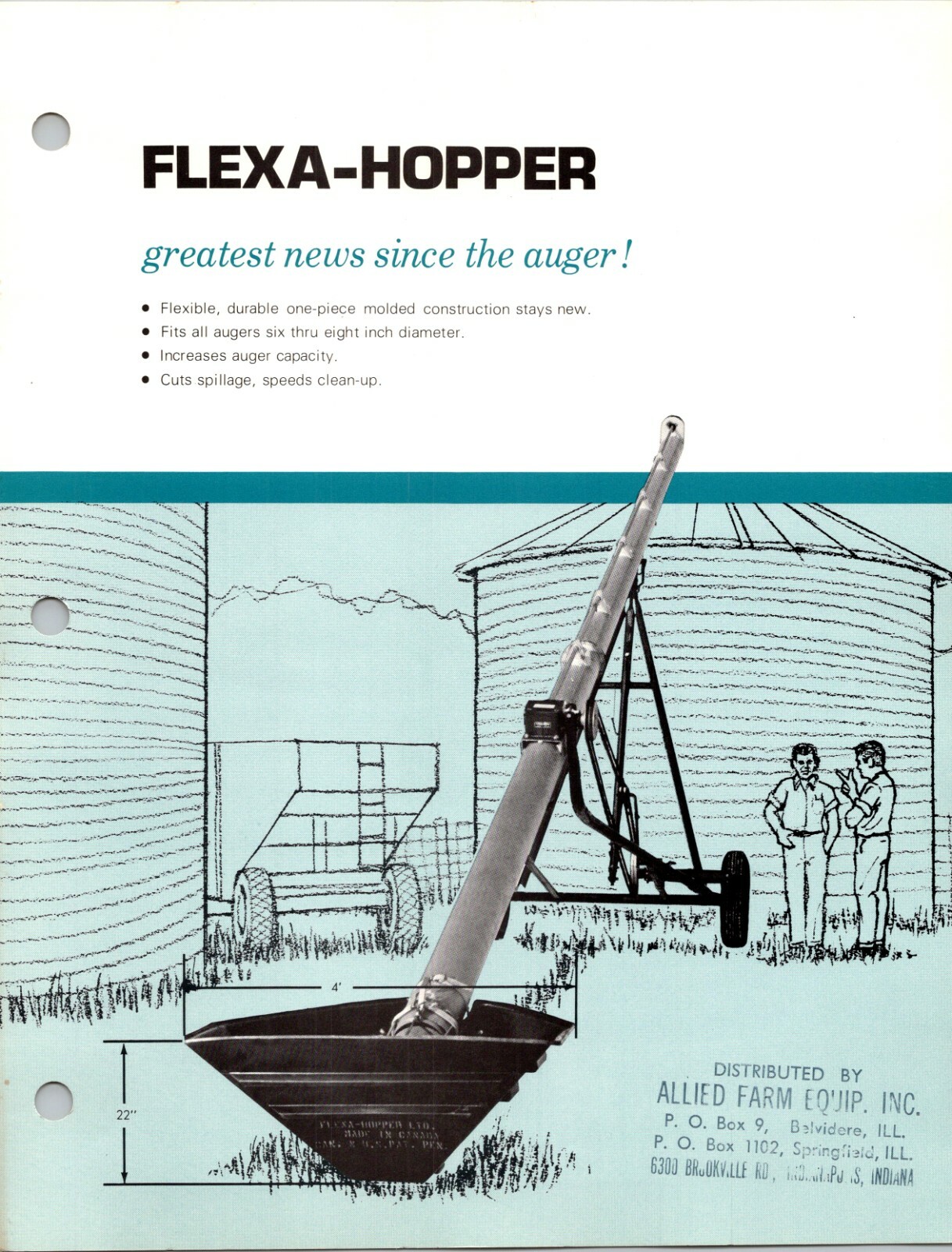 Vintage Allied Flexa-Hopper Chicago IL Sales & Dealer Advertising Brochure