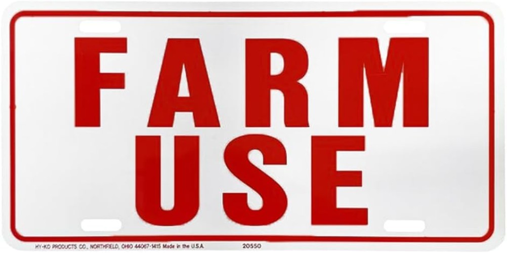 FARM USE ID TAG WHITE/RED 12X18 ALUMINUM WEATHER-RESISTANT