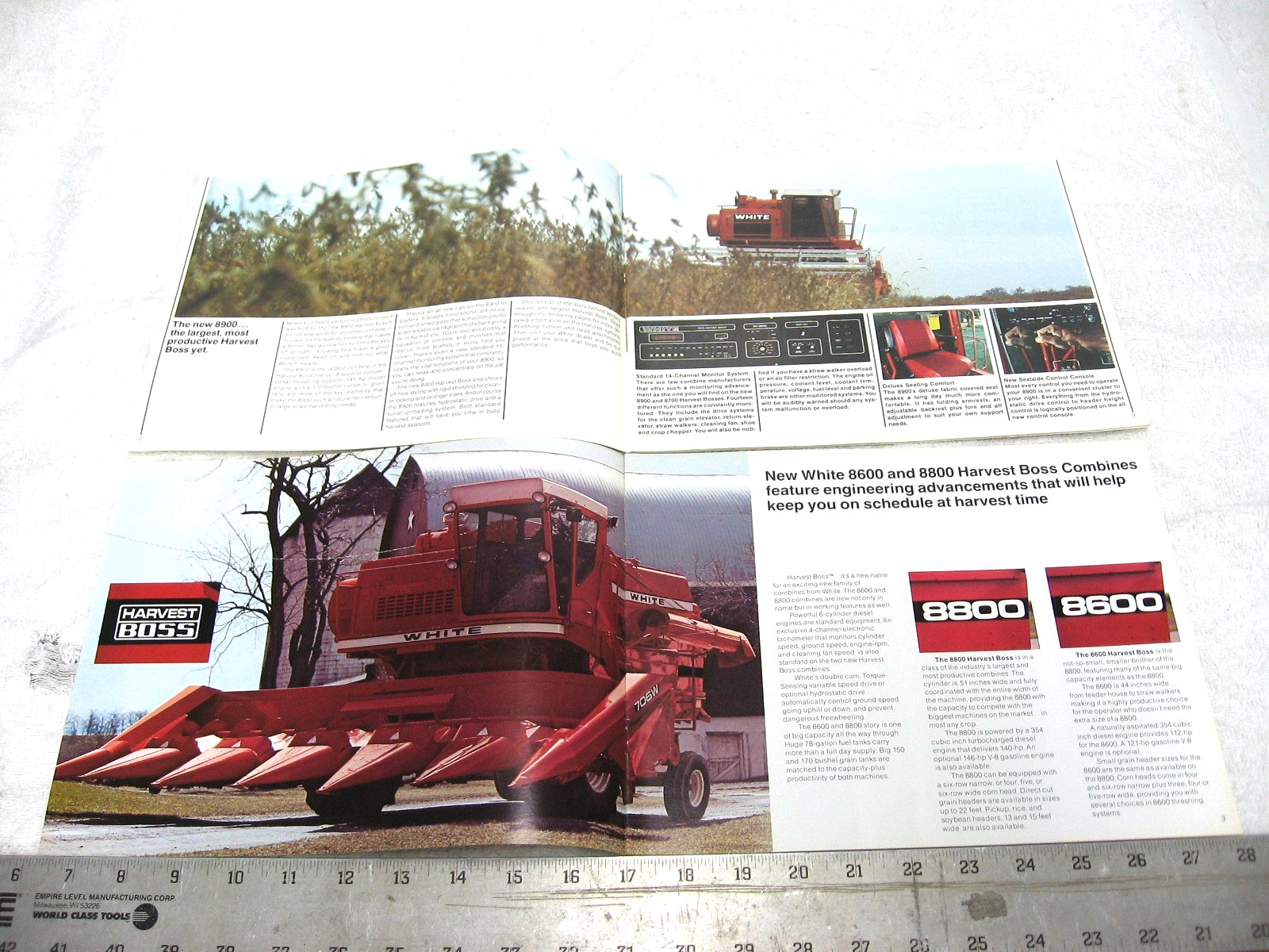 2 VINTAGE WHITE 7300 8600 8800 8700 8900 COMBINE COMBINES SALES BROCHURE