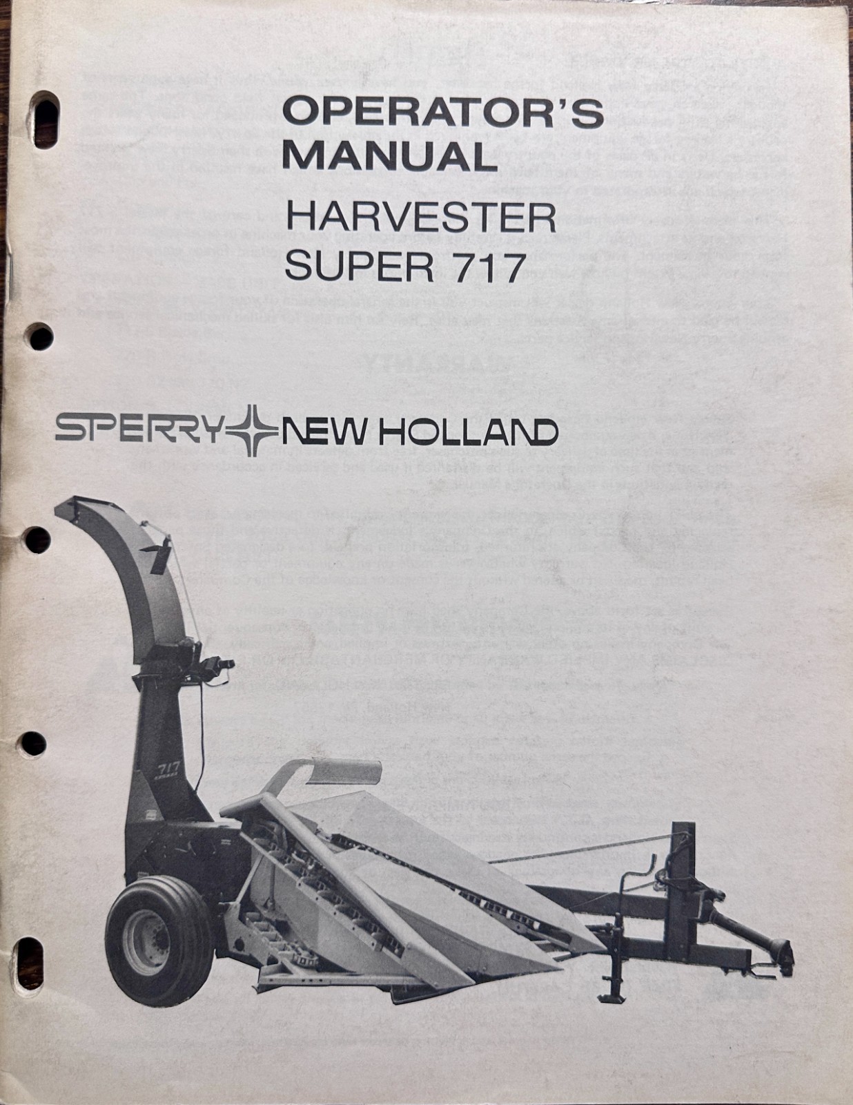 1971 Sperry New Holland Super 717 Harvester Operator’s Manual MC19