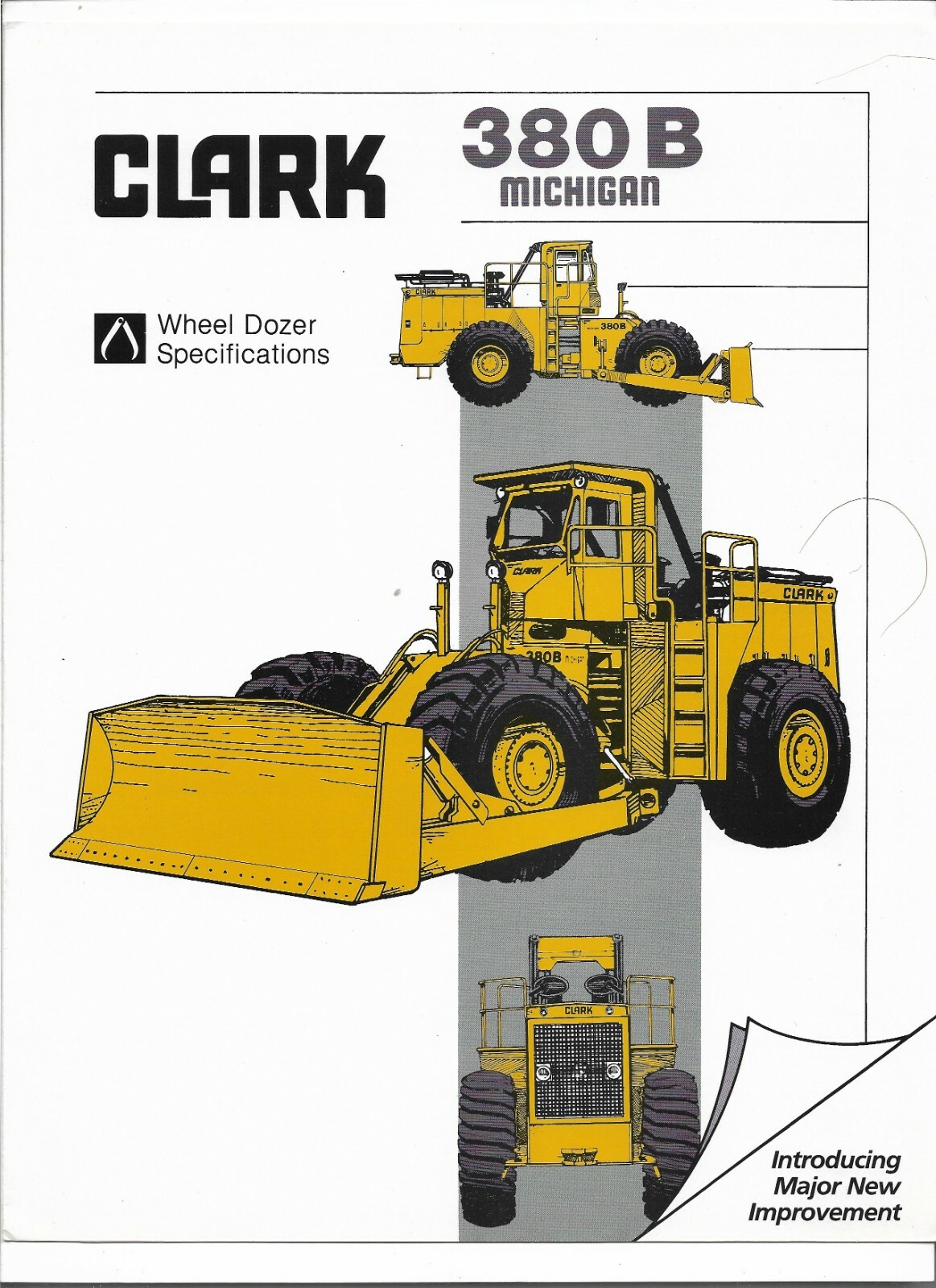 Original Clark Michigan Model 380B Wheel Dozer Sales Brochure 08/84 Form WD380B