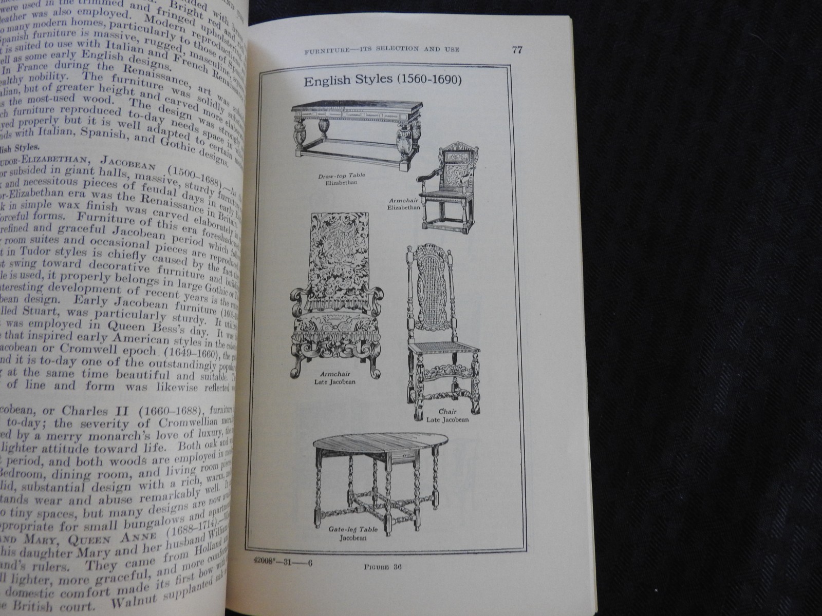 1931 “Furniture, it’s Selection & Use” U.S. Department of Commerce Wood Lumber