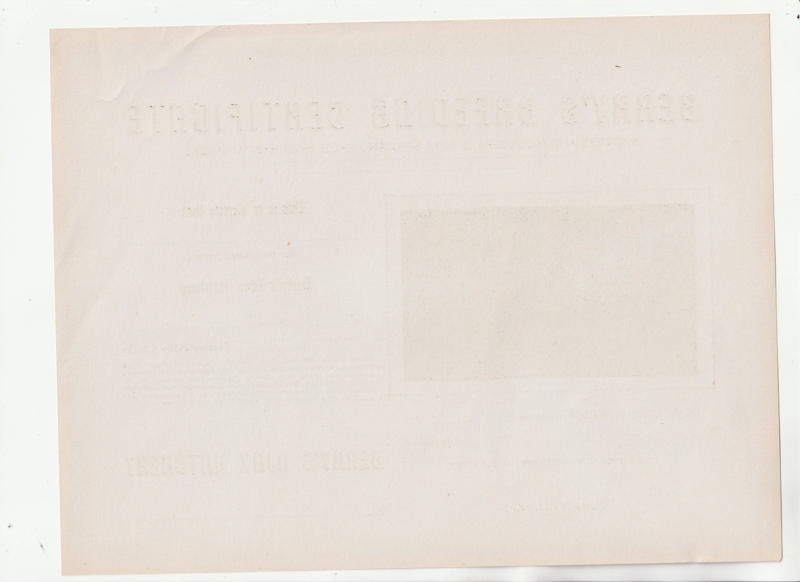 1940’S BERRY’S BREEDING CERTIFICATE – AJAX CHICKEN HATCHERY – QUINCY ILLINOIS