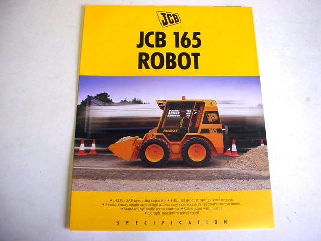 JCB 165 Robot Skid Steer Loader 6 Pages, 1995 Brochure
