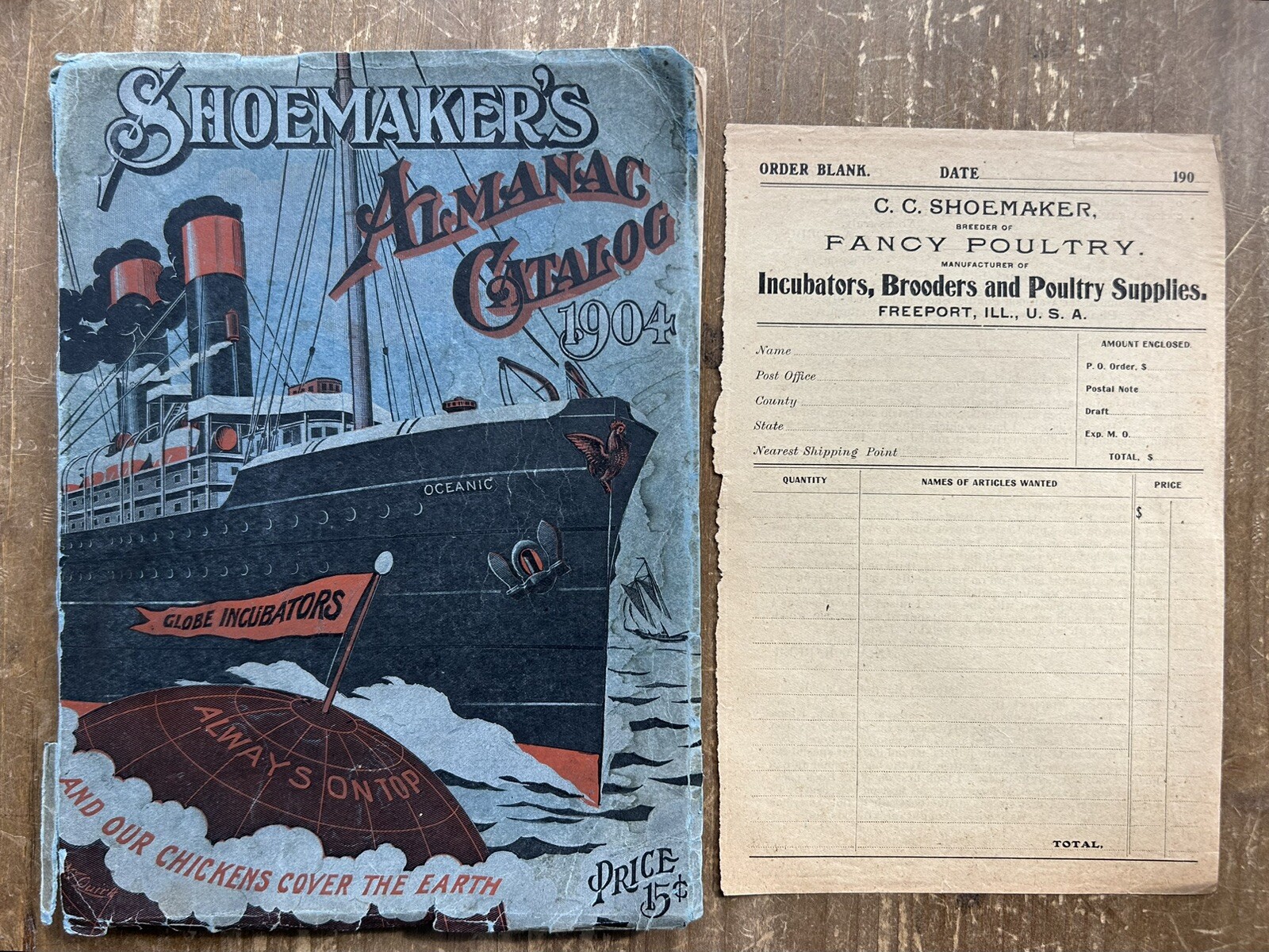 Antique Vintage 1904 CC SHOEMAKER’S ALMANAC CATALOG Poultry Advertising Freeport