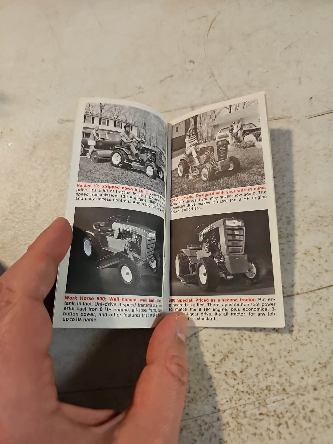 Vintage 1970’s Wheel Horse Pocket Size Sales Brochure