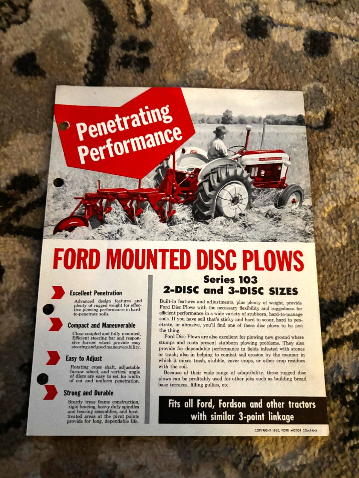 Ford Tractor Mounted Disc Plows For 1960 Brochure DCPA26