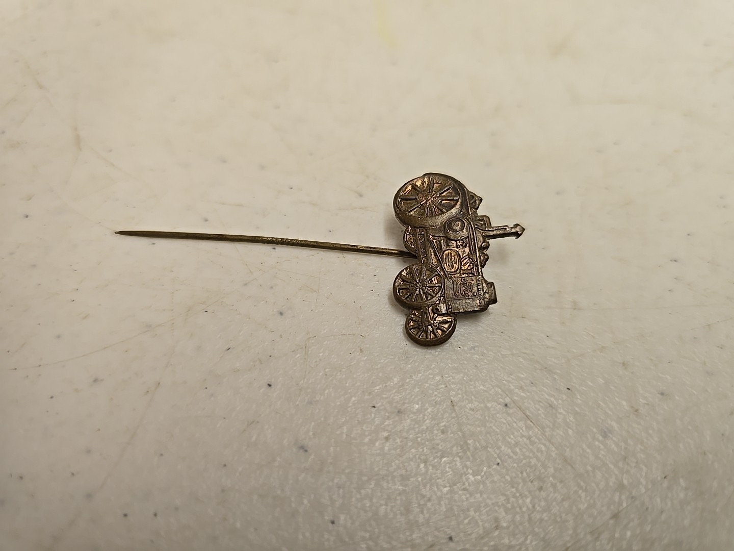 Antique 2.5″ Brass Advance-Rumley La Porte IN Advertising Tractor Stick Pin