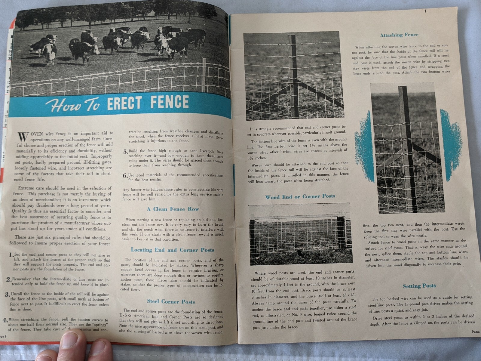 1944 USS Farmer’s & Rancher’s Handbook – Catalog Steel Products Fence Roof Nails