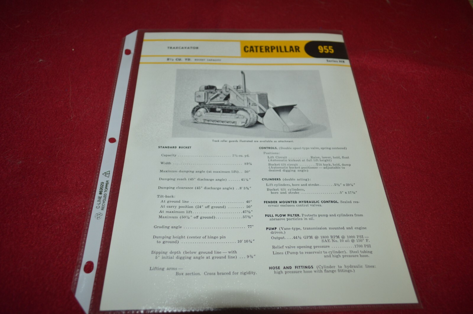 Caterpillar 955 HR Crawler Loader For 1961 Dealer’s Brochure AMIL16 AAA