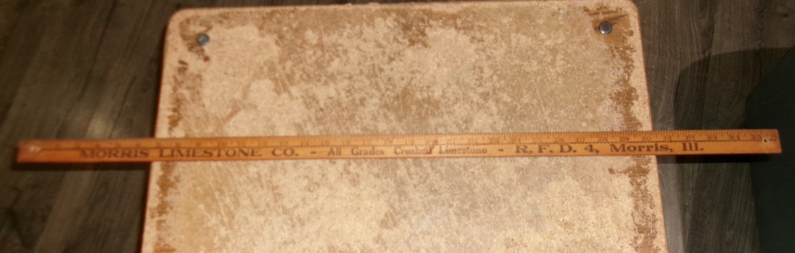 vintage 36″ wood yardstick morris limestone co. morris,il. good used
