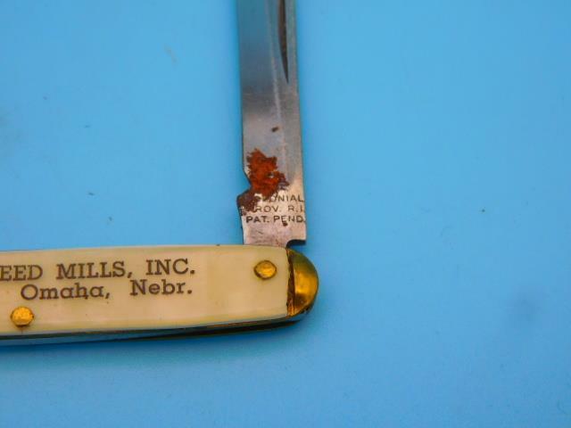F.R. Miller Feed Mills Advertising Pocket Knife Omaha, Nebraska Colonial