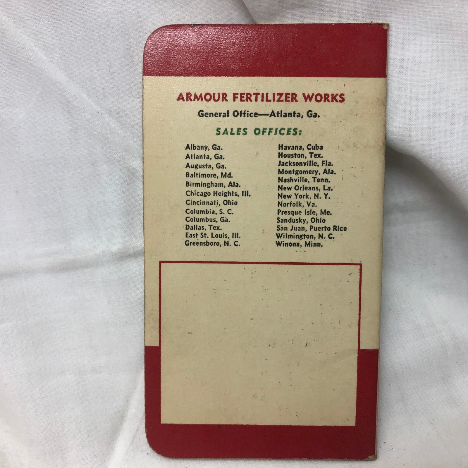 Vintage 1952 Armour’s Advertising Pocket Notebook