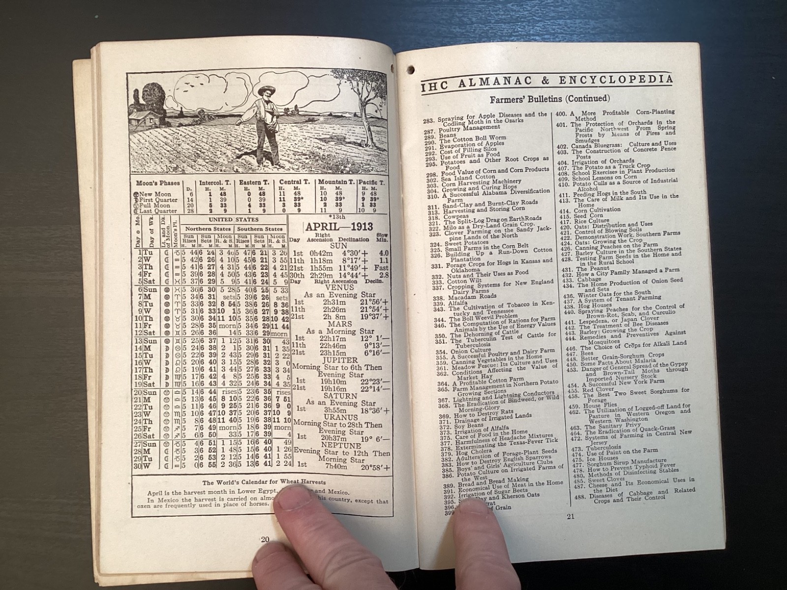 1913 INTERNATIONAL HARVESTER Lines Farmer’s ALMANAC and Encyclopedia
