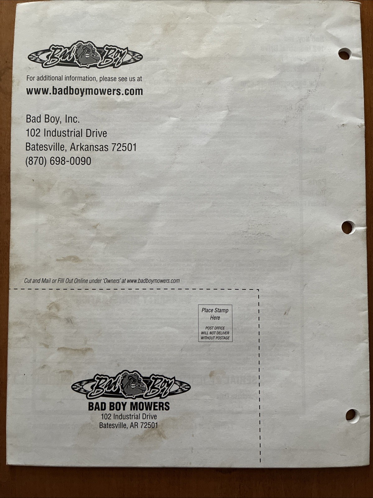 bad boy outlaw + outlaw extreme lawnmower owners/parts manual nice used