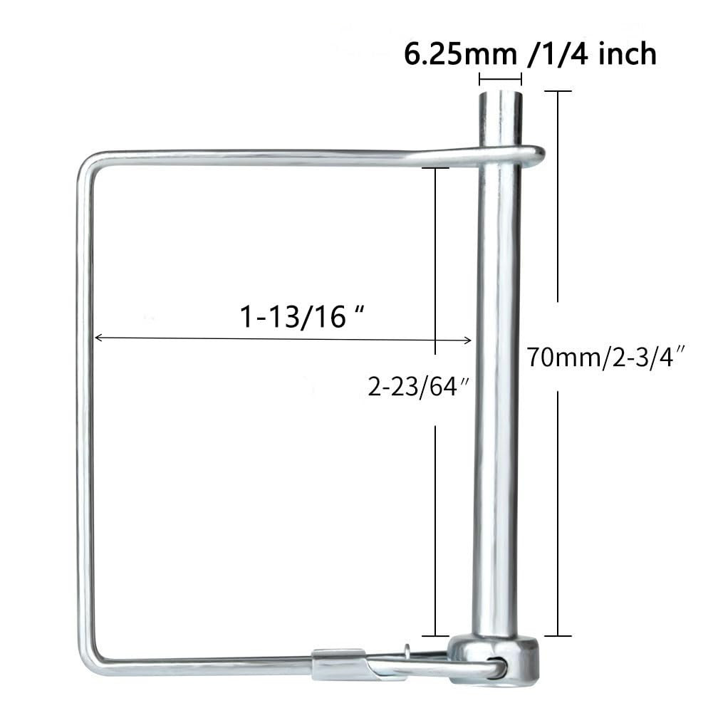 10 PCS Square Pto Pin Shaft Locking Pin 1/4 Pin Hitch Pin Wire Lock Pin Safety C