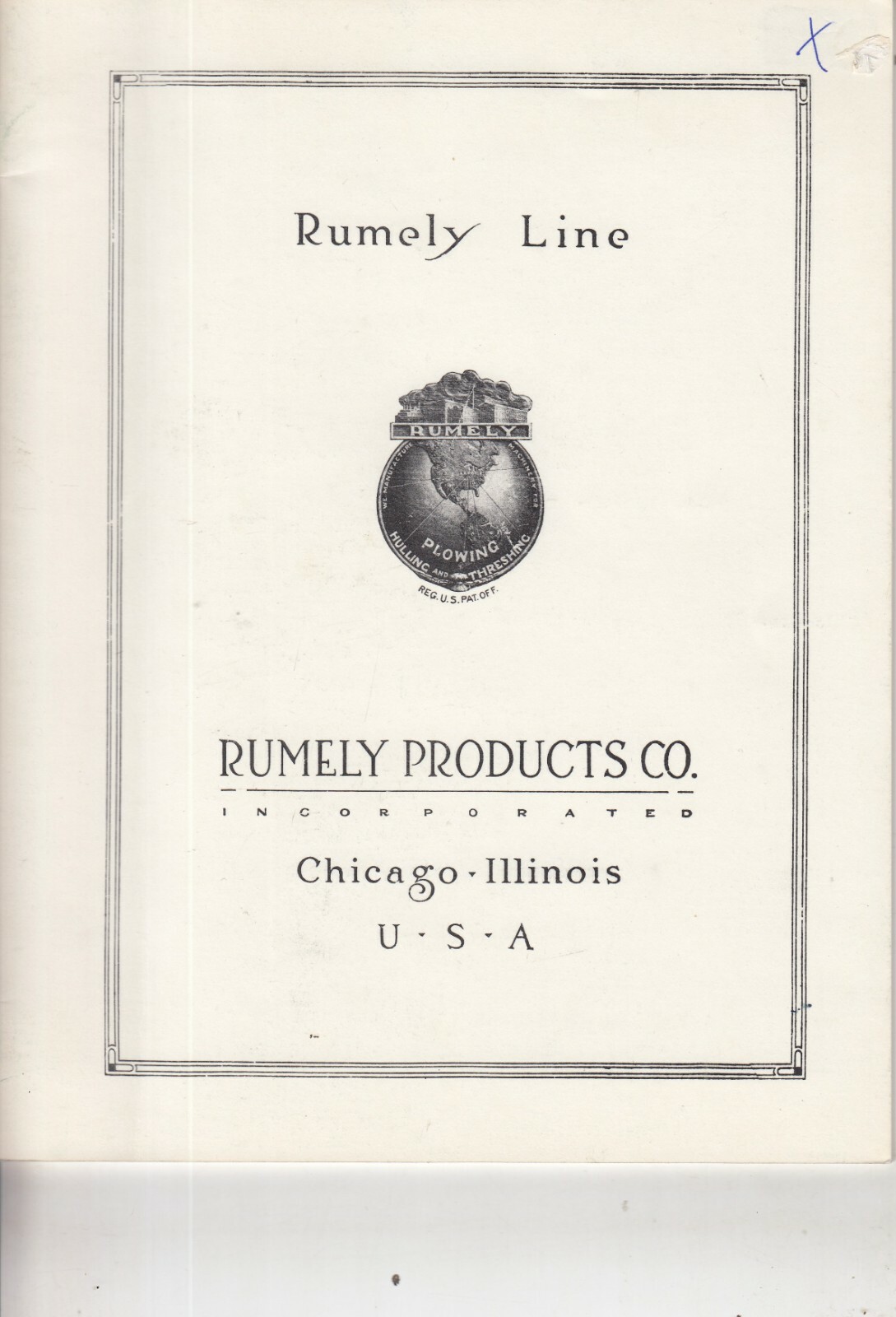 Rumely Line Products Catalog Steam Engine Tractor Ag Equipment Wagons REPRINT
