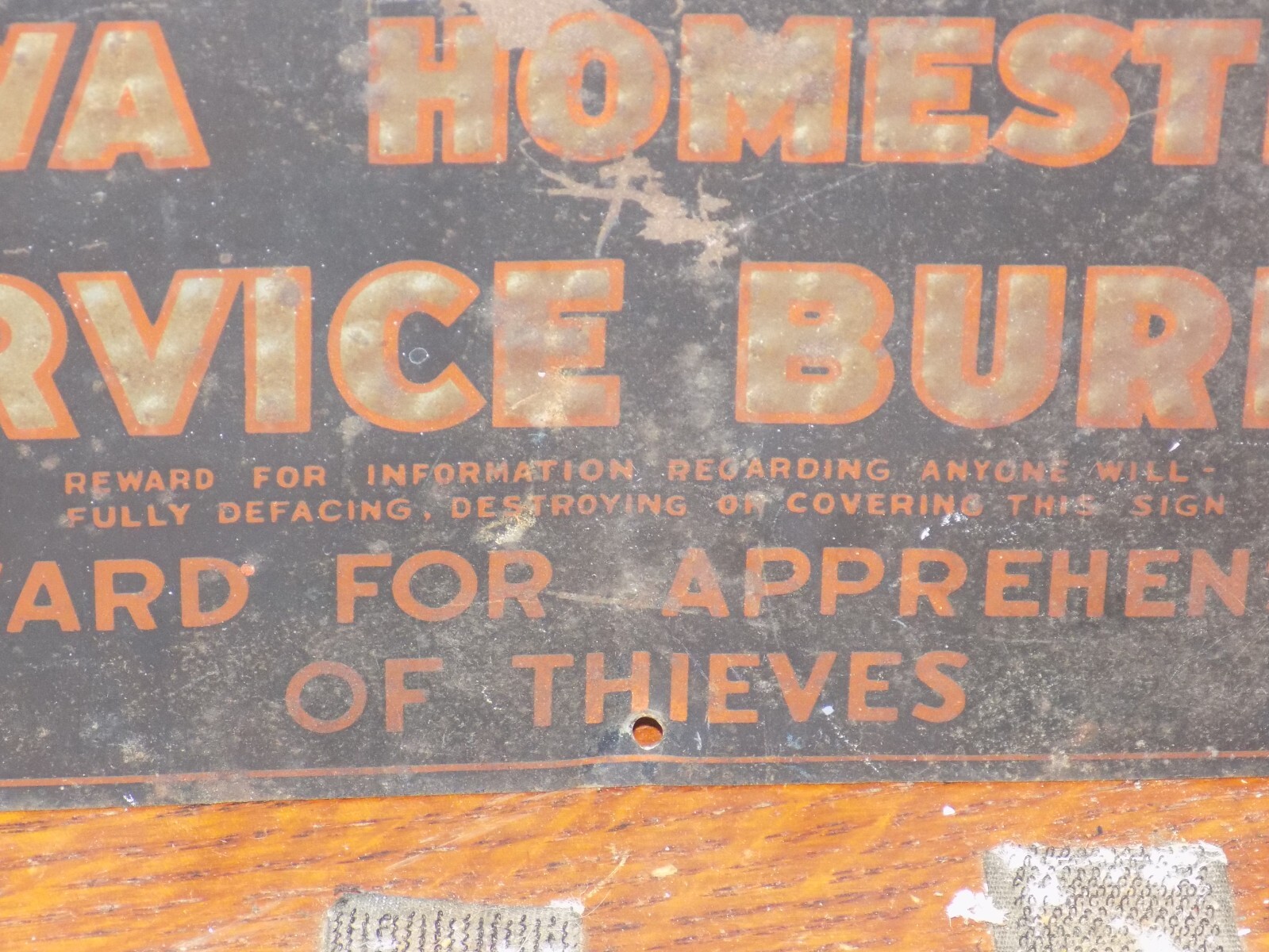 Vintage Protected By Wallaces’ Farmer Iowa Homestead Tin Embossed Sign