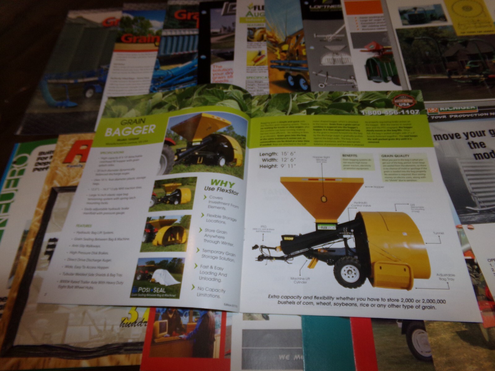 18-lot 1970’s-2010’s grain bagger + vac brochures in nice shape used