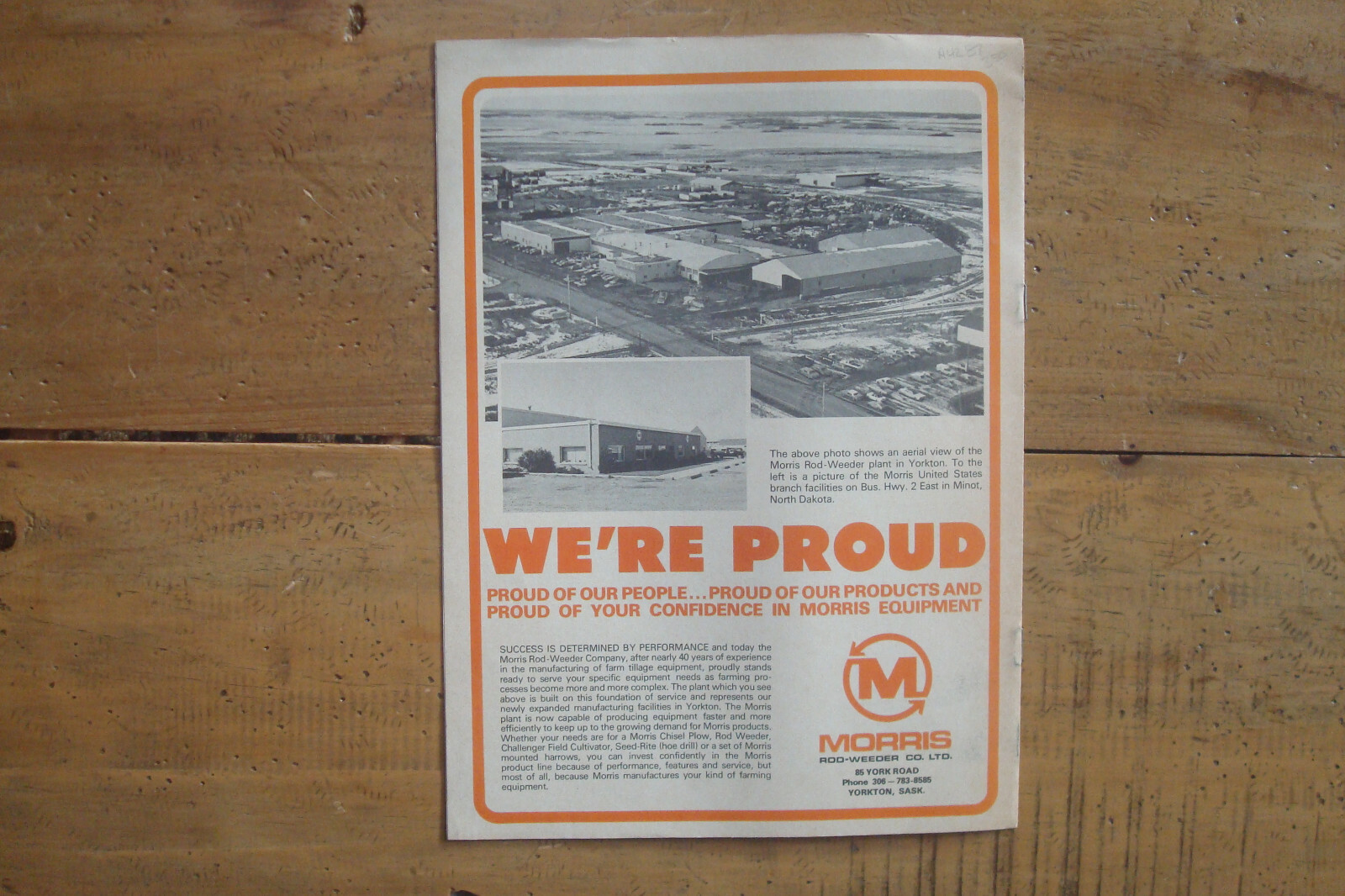 1973 Morris Manufacturing Brochure. Reprinted from Trade & Commerce Magazine