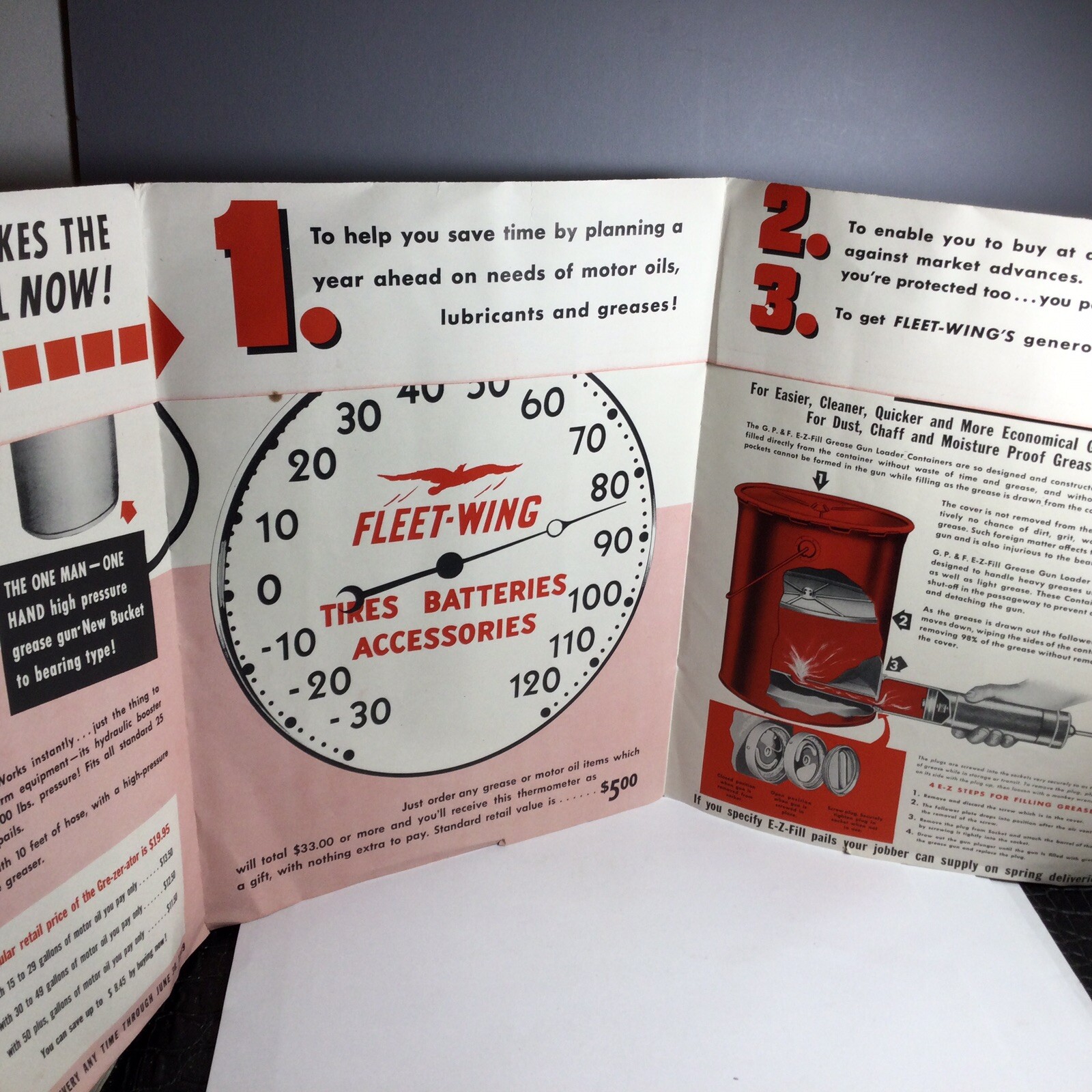1949 FLEET-WINGS FARM PRODUCTS DEAL’S BROCHURE FOLD-OUT CATALOG