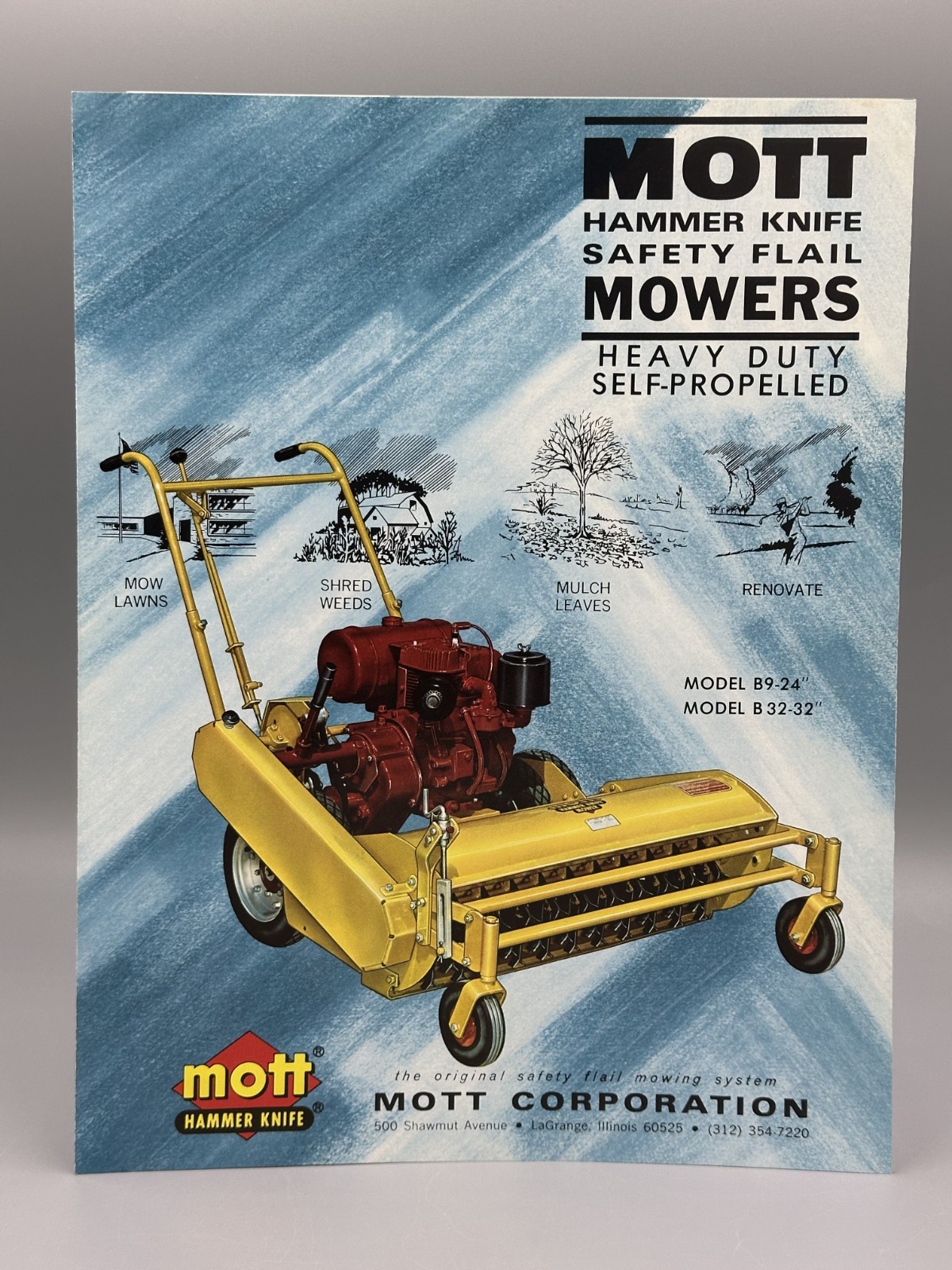 1970s MOTT Hammer Knife MOWERS Farm Advertising Brochure Vintage