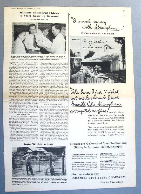 Original 1950 Building Ad Photo Endorsed Henry Alhorn of Meredosia, Illinois